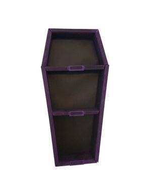 Decorative Purple & Black Cedar Coffin Shelf with Nameplates